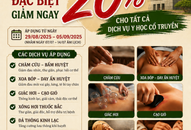 Y học Cổ truyền An Dược Tri Ân 2/9: Giảm 20% Dịch Vụ Trị Liệu