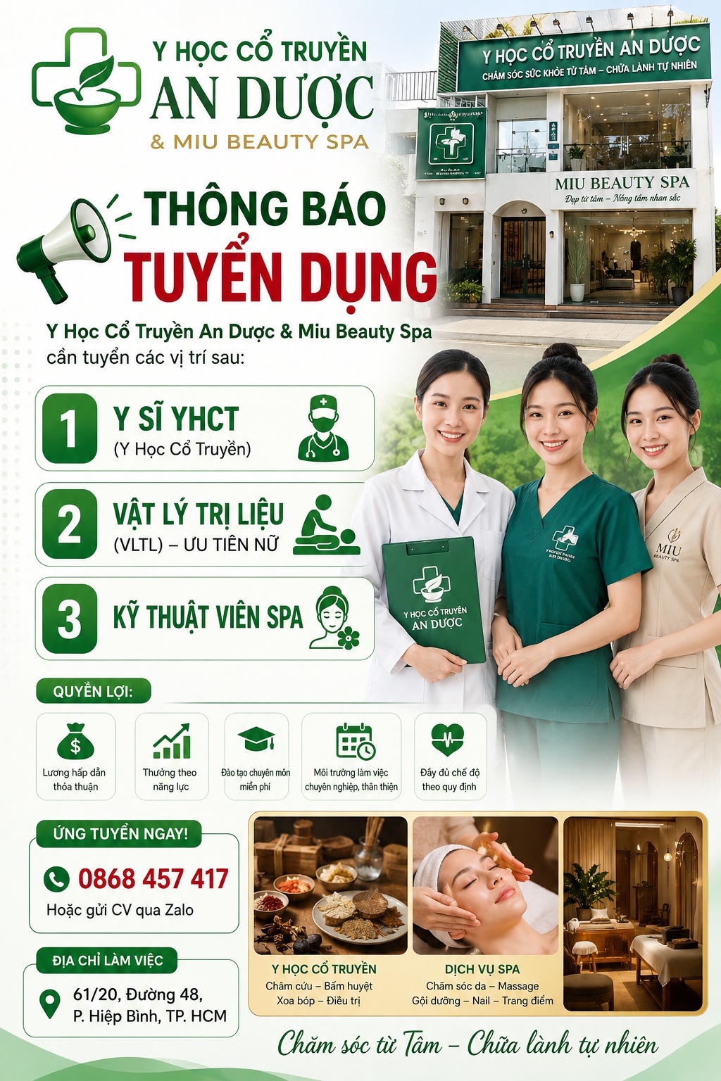 Tuyển y sĩ y học cổ truyền làm việc tại An Dược TP HCM